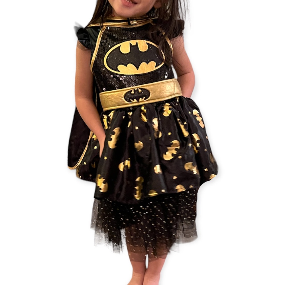 Batgirl Black and Gold Dress Up Costume size 3T-4T